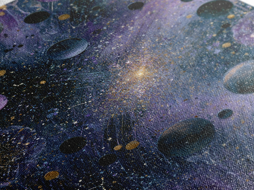 Cosmic Garden with Planets as Flowers Canvas Print, Space Art, Printable Art, Spa Decor, Oil Painting, Serenity, Modern Decor, SAR-2x3-45