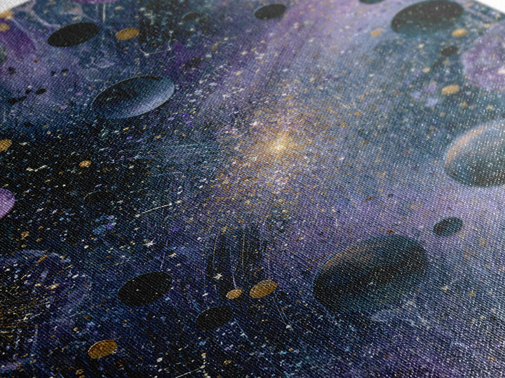 Cosmic Garden with Planets as Flowers Canvas Print, Space Art, Printable Art, Spa Decor, Oil Painting, Serenity, Modern Decor, SAR-2x3-45