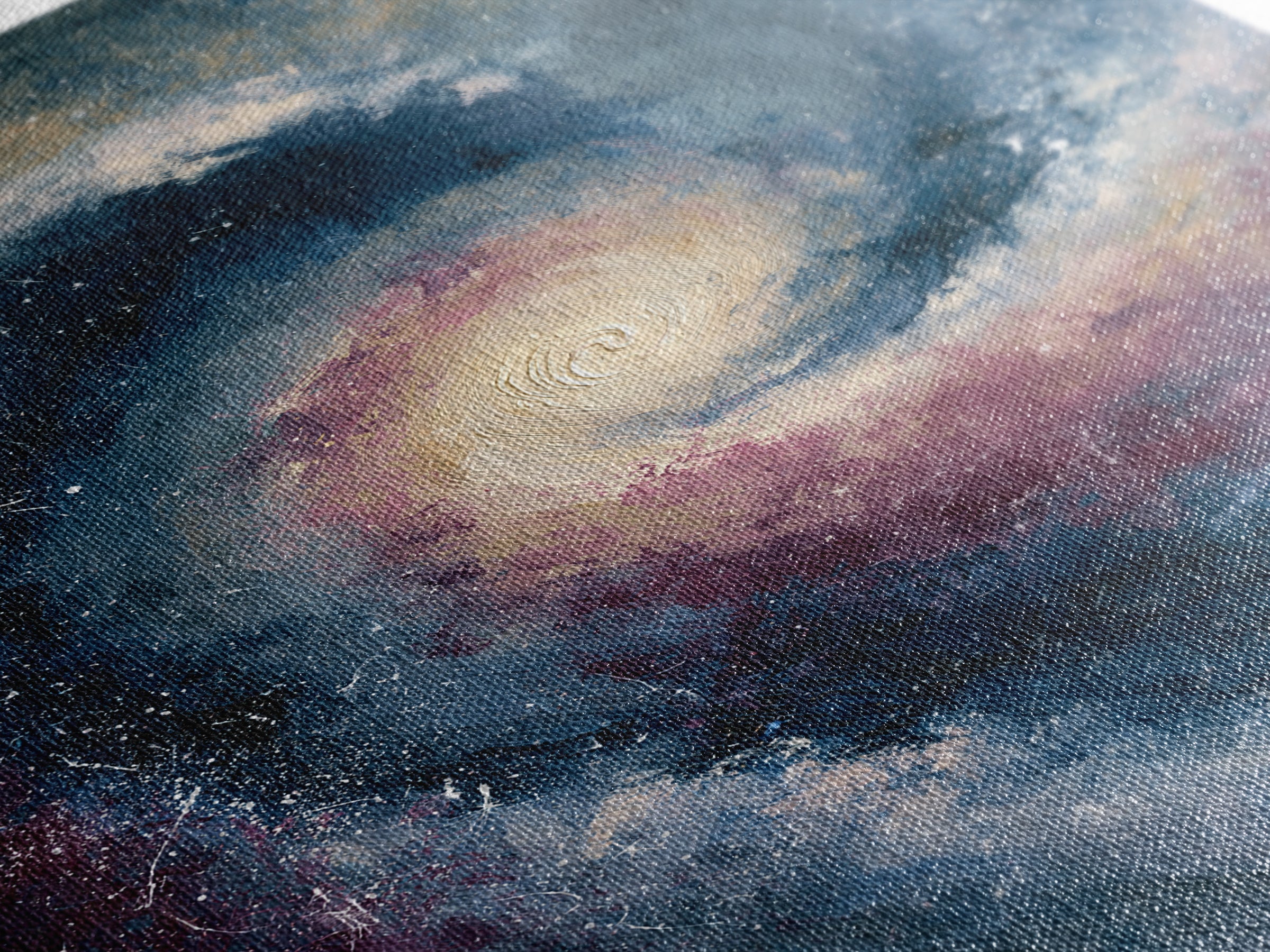 Galaxy Spiral in Jewel Tone Paint Canvas Print, Space Art, Custom Art, Spa Decor, Fine Art, Serenity, Contemporary Art, SAR-2x3-71