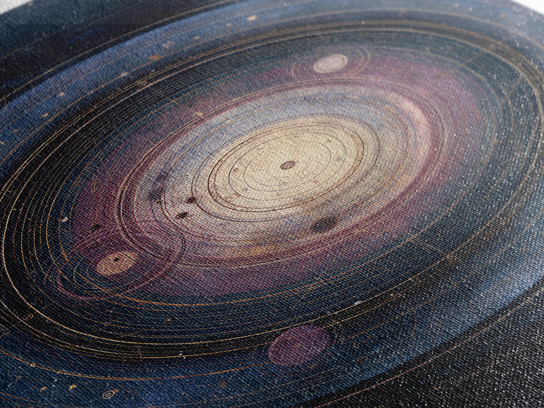 Planetary Rings Made of Ice and Light Framed Canvas Print, Space Art, Oil Painting, Spa Decor, Watercolor Art, Serenity, SAR-2x3-74