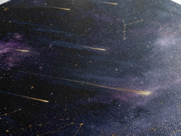 Meteor Shower over Black Sky Canvas Print, Space Art, Living Room Wall Art, Spa Decor, Fine Art, Serenity, Luxury Decor, SAR-2x3-79