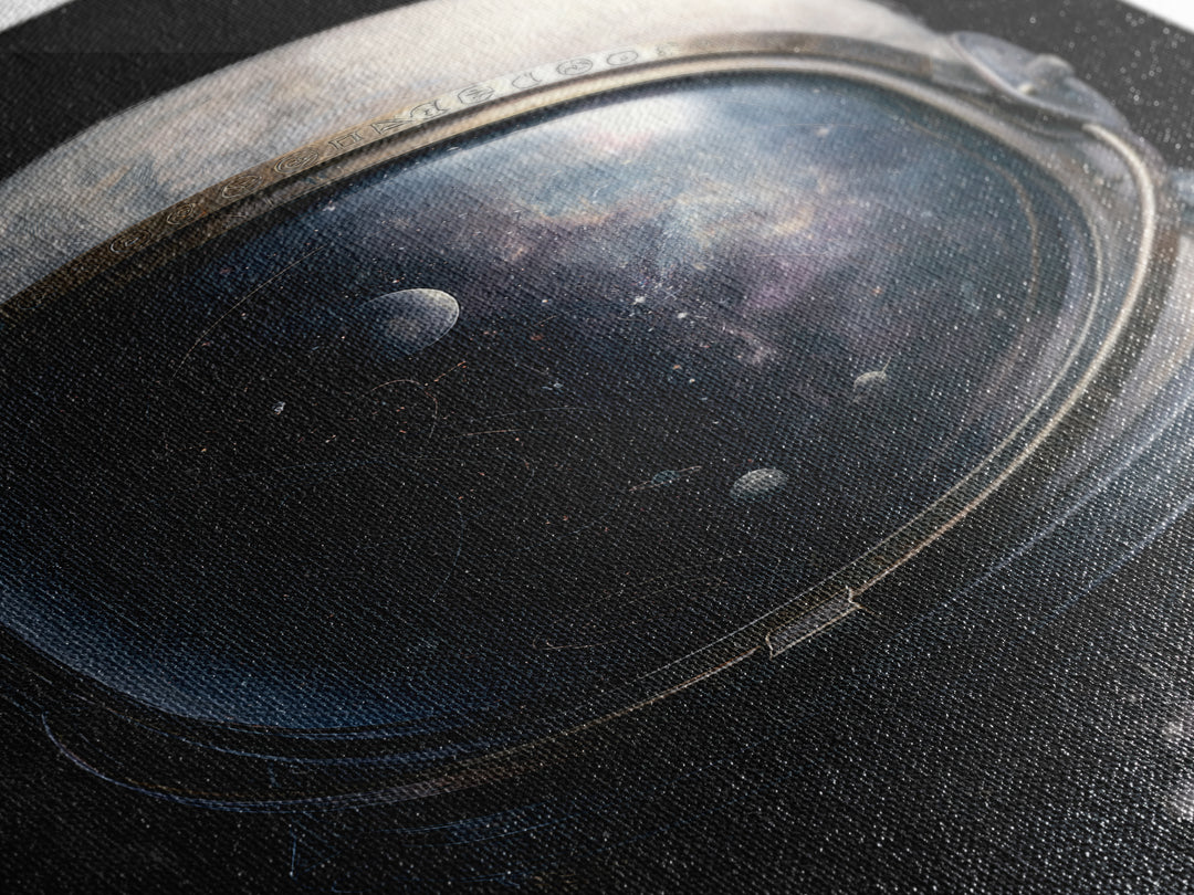 Astronaut Helmet Reflecting a Nebula Canvas Print, Space Art, Abstract Painting, Spa Decor, Serenity, Minimalist Decor, SAR-2x3-96