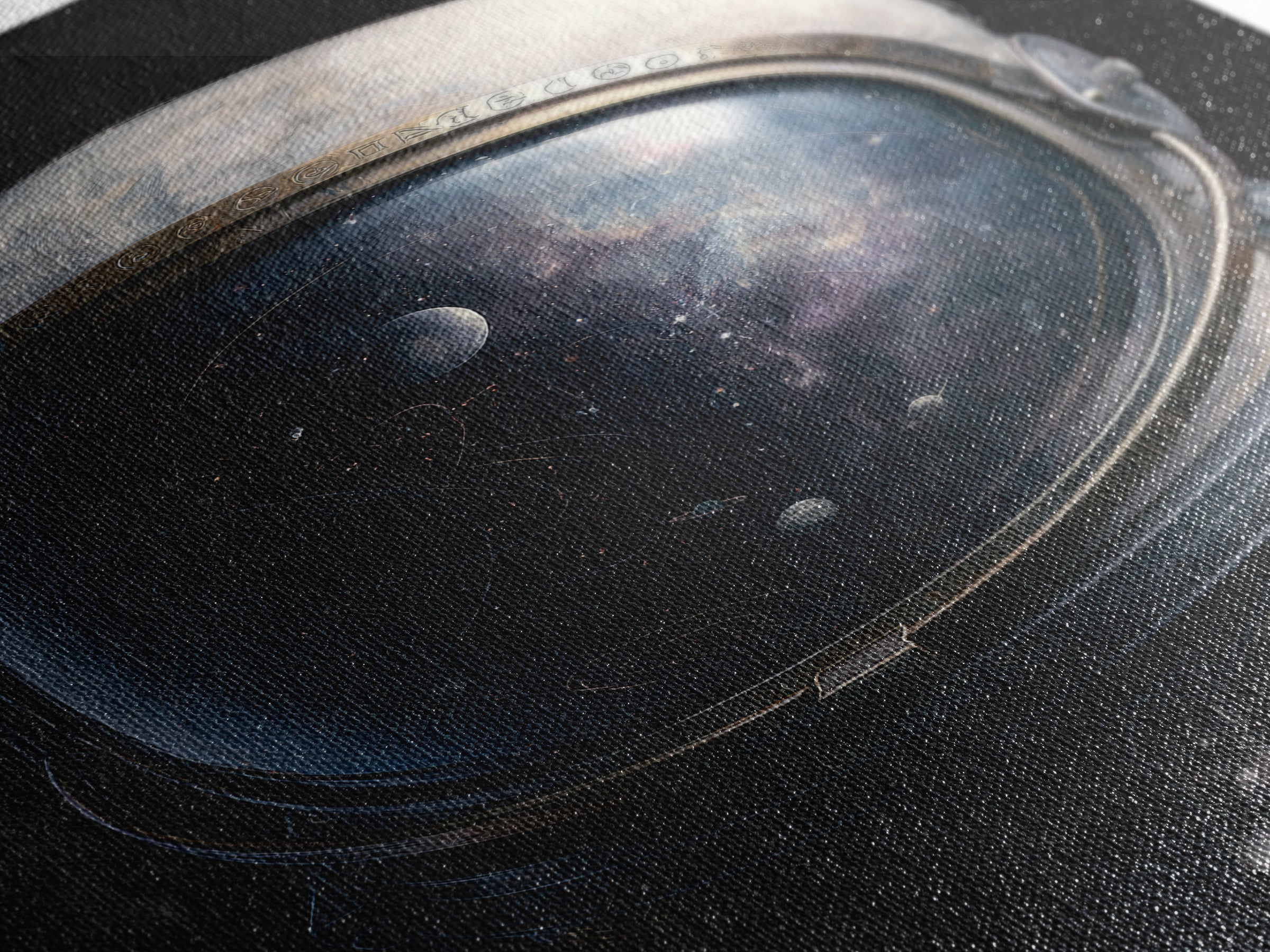 Astronaut Helmet Reflecting a Nebula Canvas Print, Space Art, Abstract Painting, Spa Decor, Serenity, Minimalist Decor, SAR-2x3-96