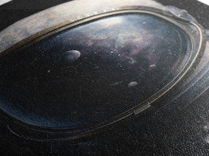 Astronaut Helmet Reflecting a Nebula Canvas Print, Space Art, Abstract Painting, Spa Decor, Serenity, Minimalist Decor, SAR-2x3-96
