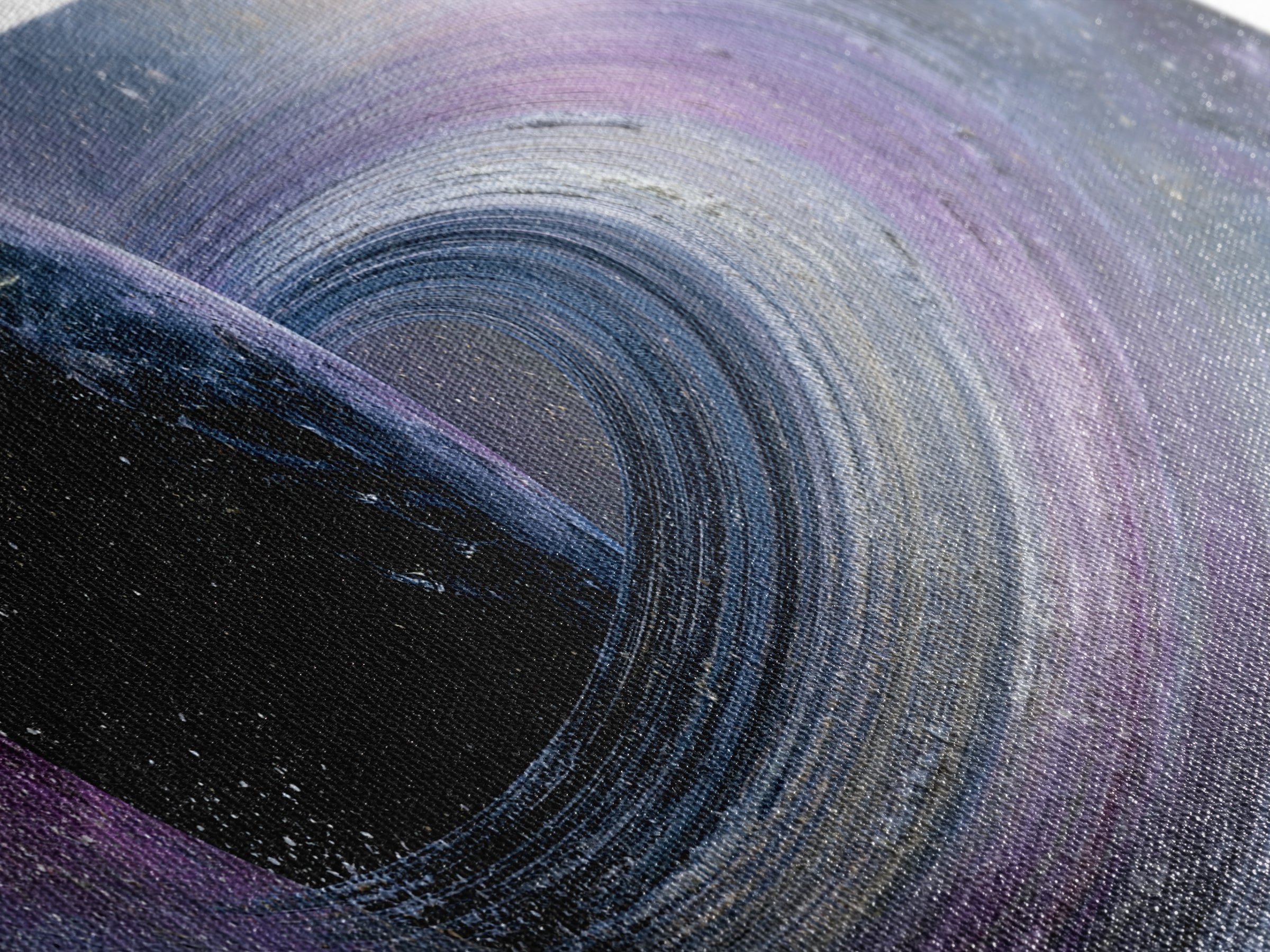 Planetary Rings Made of Ice and Light Framed Canvas Print, Space Art, Digital Art, Spa Decor, Serenity, Modern Wall Art, SAR-3x1-10
