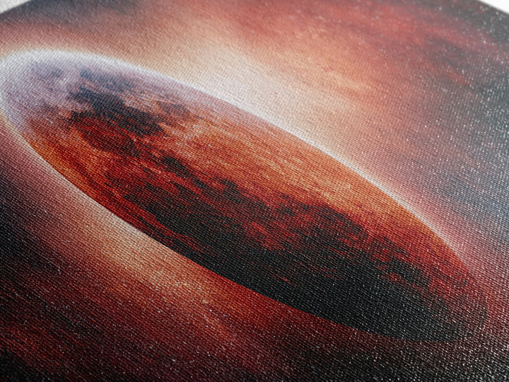 Lunar Eclipse in Deep Red Tones Framed Canvas Print, Space Art, Wall Art, Spa Decor, Fine Art, Serenity, Wall Art Prints, SAR-3x1-27