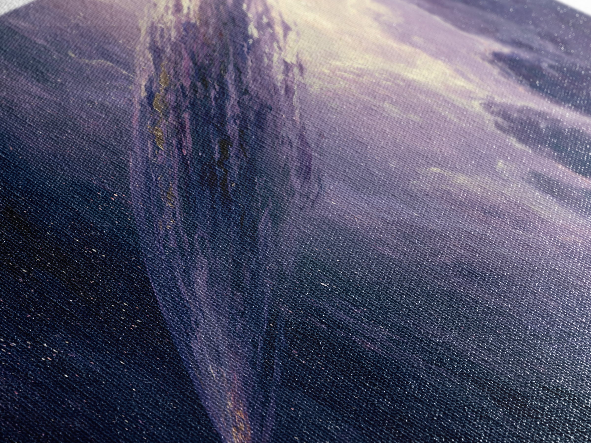 Comet Streaking Through Violet Darkness Canvas Print, Space Art, Living Room Wall Art, Spa Decor, Fine Art, Serenity, SAR-3x1-46