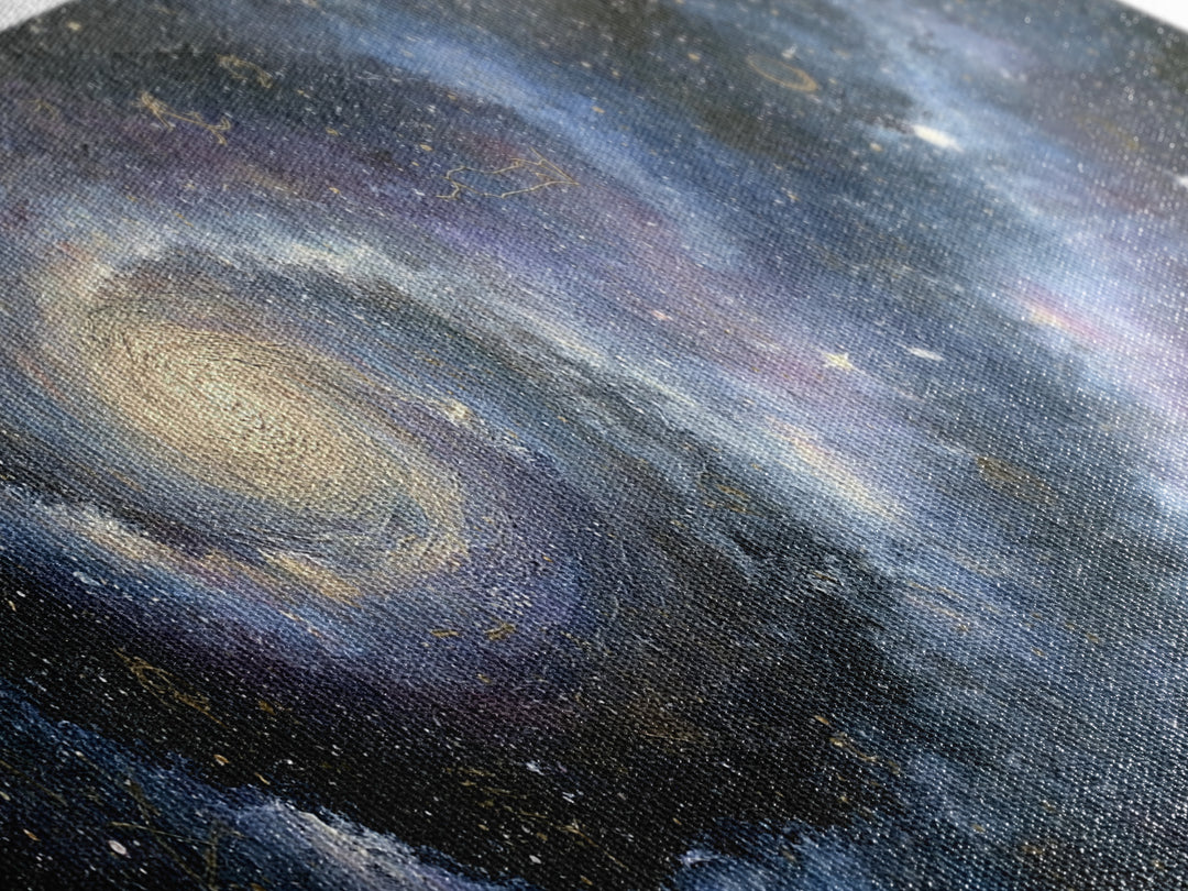 Galaxy Spiral in Jewel Tone Paint Framed Canvas Print, Space Art, Luxury Decor, Spa Decor, Fine Art, Serenity, Room Decor, SAR-3x1-7