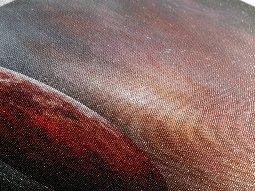 Lunar Eclipse in Deep Red Tones Canvas Print, Space Art, Large Wall Art, Spa Decor, Fine Art, Serenity, Minimalist Wall Art, SAR-3x1-75