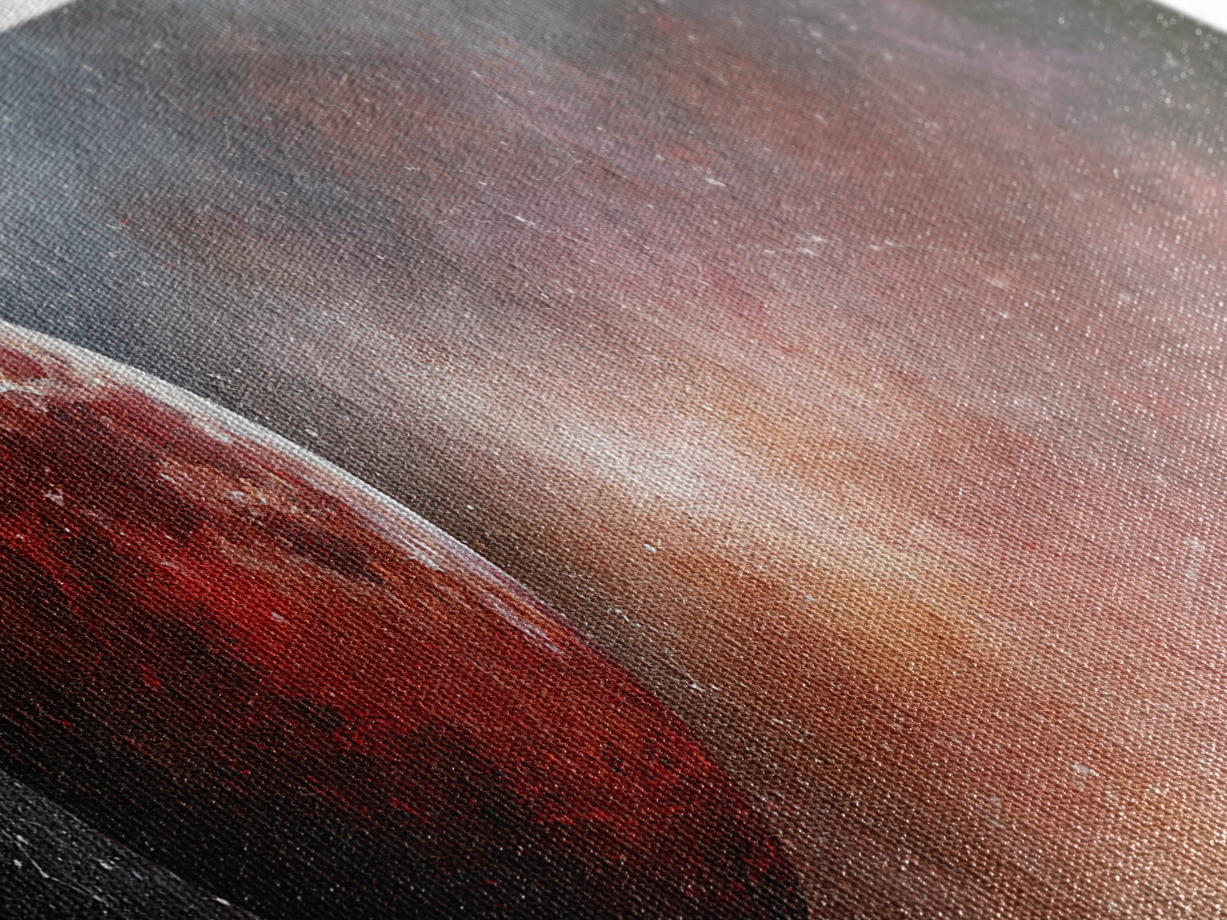 Lunar Eclipse in Deep Red Tones Canvas Print, Space Art, Large Wall Art, Spa Decor, Fine Art, Serenity, Minimalist Wall Art, SAR-3x1-75