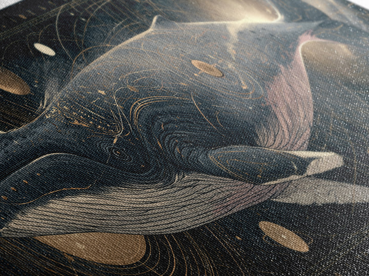 Space Whale Swimming Through Star Dust Canvas Print, Space Art, Wall Decor, Spa Decor, Fine Art, Serenity, Large Wall Art, SAR-3x1-96