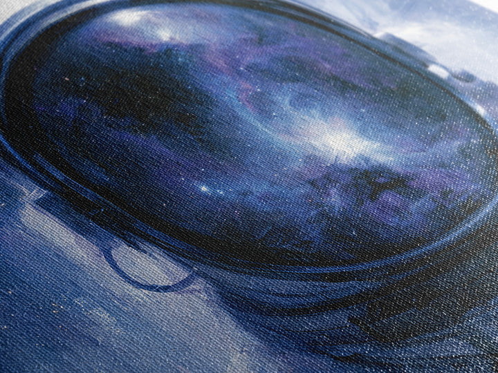 Astronaut Helmet Reflecting a Nebula Framed Canvas Print, Space Art, Fine Art Print, Spa Decor, Fine Art, Serenity, Wall Decor, SAR-3x2-20