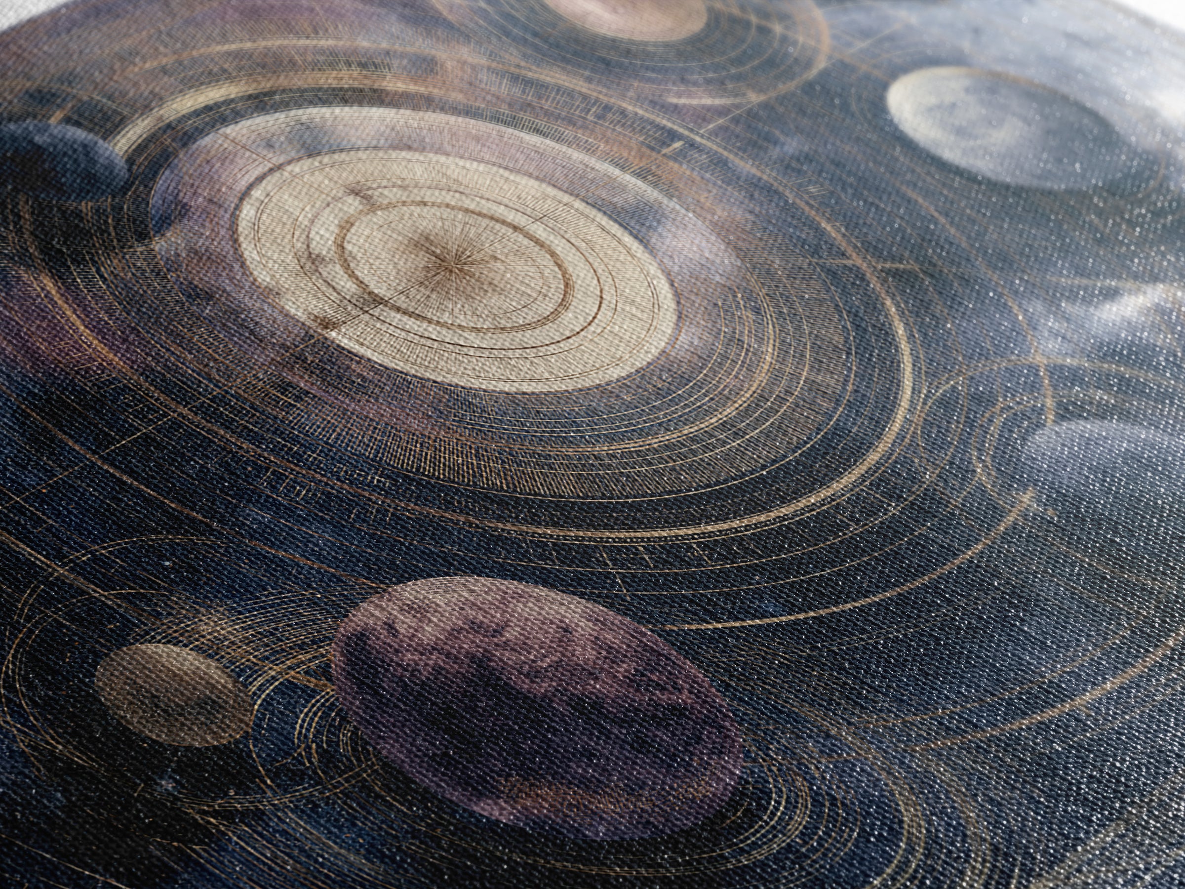 Solar System Arrangement Canvas Print, Space Art, Painting, Spa Decor, Fine Art, Serenity, Canvas Wall Art, Abstract Art, SAR-3x2-56