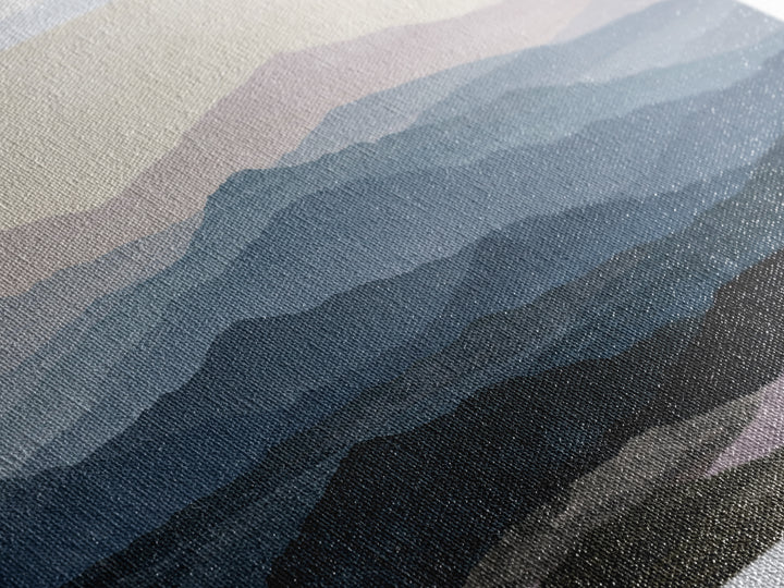 Muted Mountain Layers Framed Canvas Print, Scandinavian Art, Statement Artwork, Living Room Decor, Fine Art, Nordic, Art Print, SCA-1x1-80