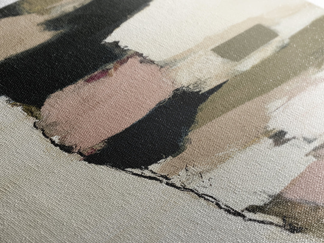 Soft Wool Texture Abstract Canvas Print, Scandinavian Art, Neutral Decor, Living Room Decor, Fine Art, Nordic, Wall Decor, SCA-1x3-55