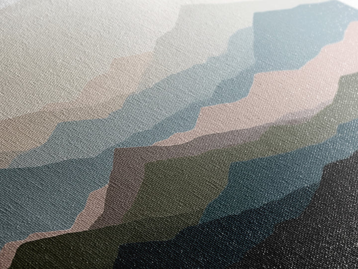 Muted Mountain Layers Canvas Print, Scandinavian Art, Printable, Living Room Decor, Fine Art, Nordic, Abstract Wall Art, SCA-2x1-52