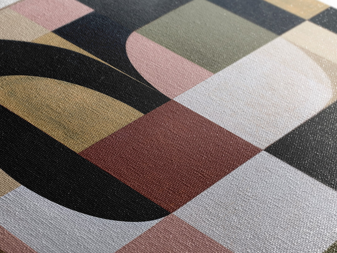 Soft Beige Geometric Abstraction Canvas Print, Scandinavian Art, Modern Art, Living Room Decor, Fine Art, Nordic, SCA-2x1-71