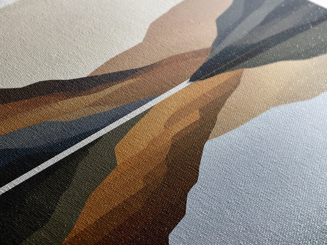 Minimal Fjord Landscape Canvas Print, Scandinavian Art, Art Print, Living Room Decor, Fine Art, Nordic, Farmhouse Decor, SCA-2x3-10