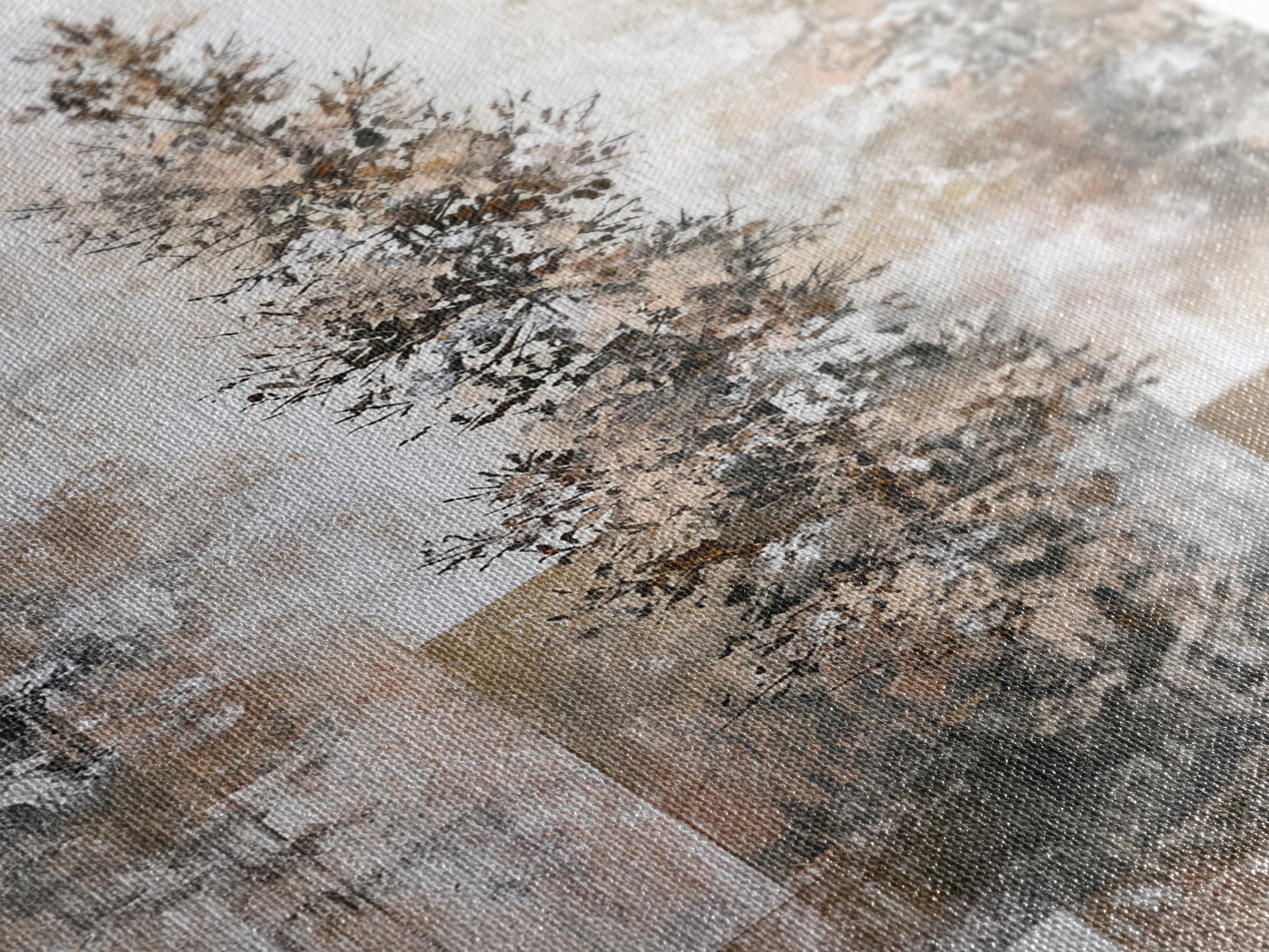 Snowy Nordic Forest Canvas Print, Scandinavian Art, Modern Art, Living Room Decor, Fine Art, Nordic, Contemporary Art, SCA-2x3-57