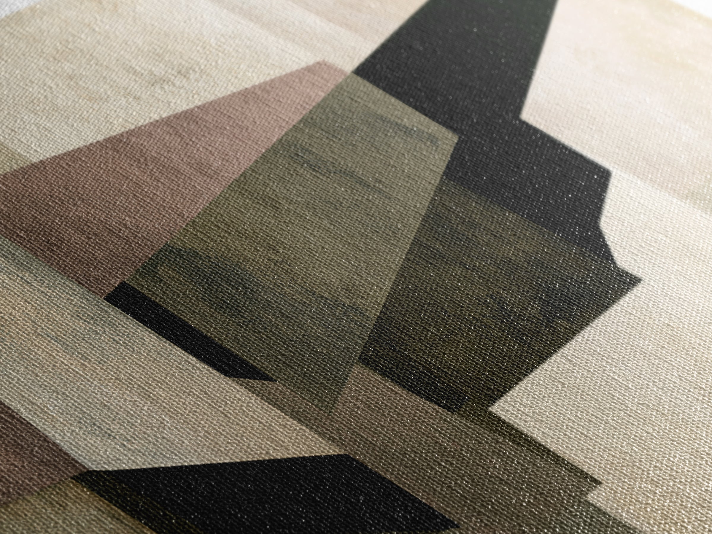 Soft Beige Geometric Abstraction Canvas Print, Scandinavian Art, Original Painting, Living Room Decor, Abstract Art, Nordic, SCA-3x1-43