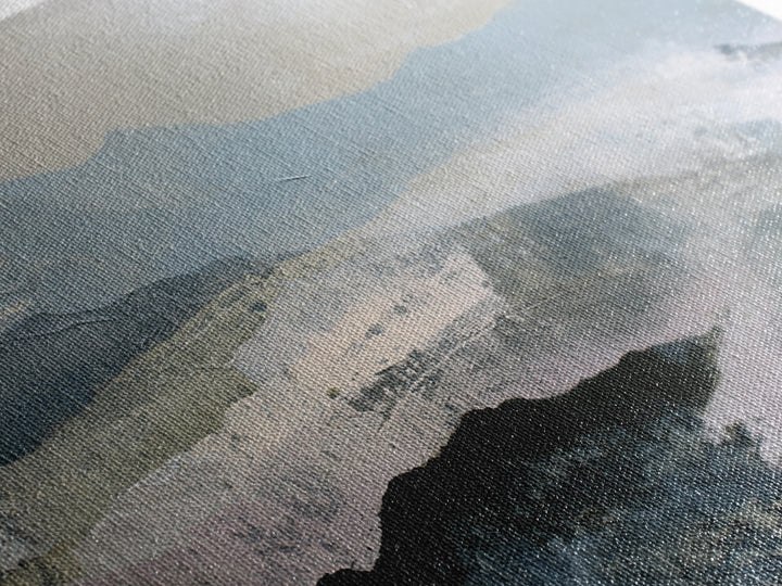 Muted Mountain Layers Canvas Print, Scandinavian Art, Neutral Decor, Living Room Decor, Oil Painting, Nordic, Wall Decor, SCA-3x2-12
