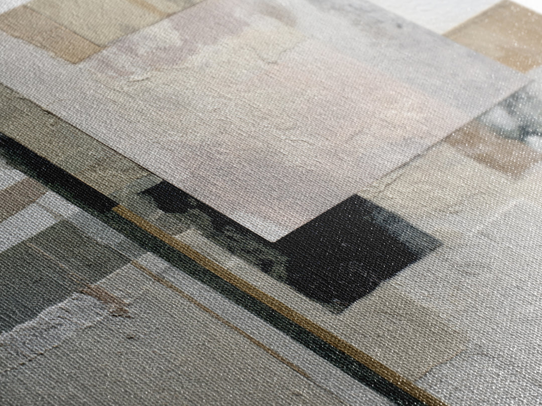 Soft Beige Geometric Abstraction Framed Canvas Print, Scandinavian Art, Wall Decor, Living Room Decor, Abstract Art, Nordic, SCA-3x2-31