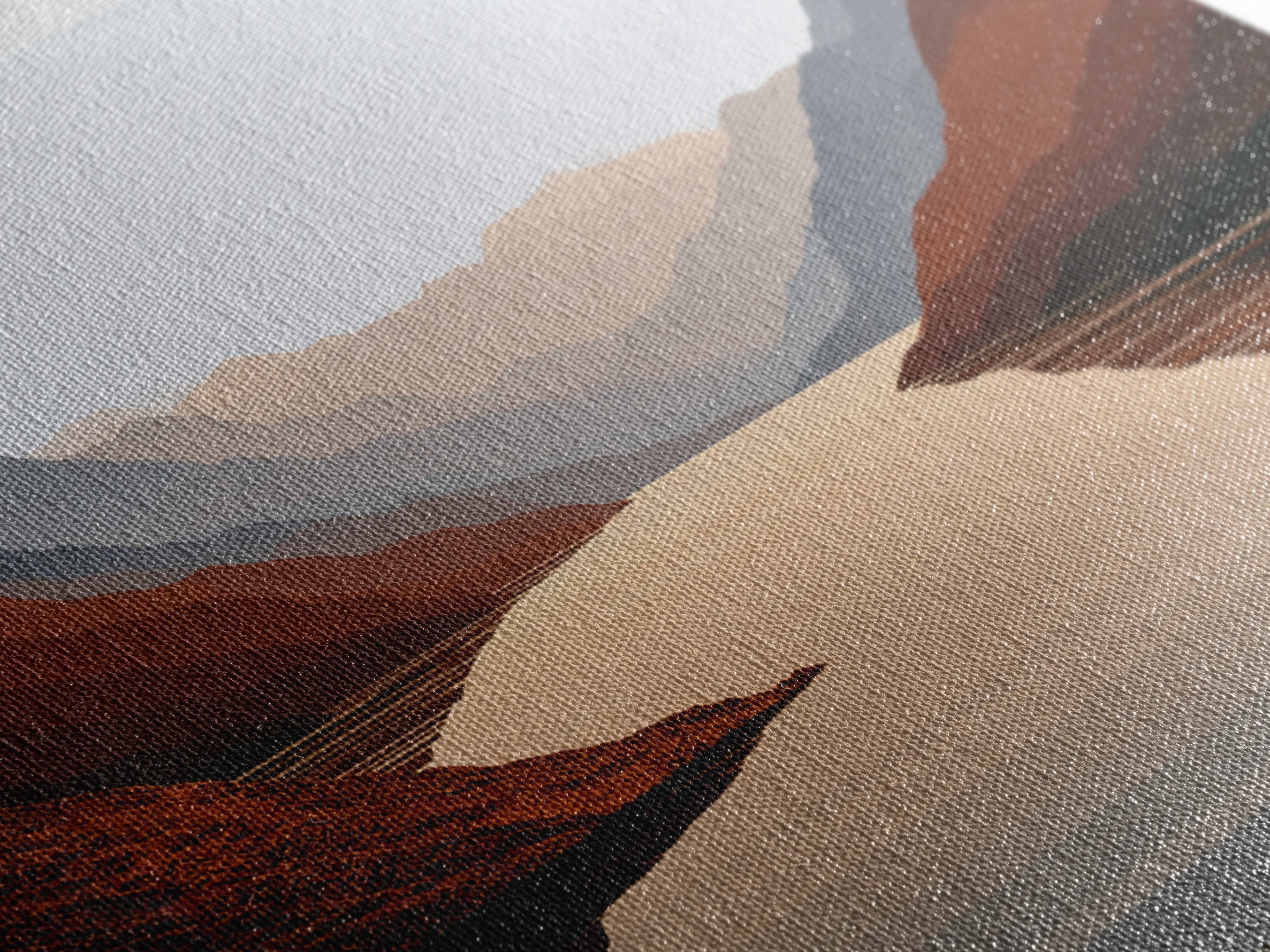 Minimal Fjord Landscape Canvas Print, Scandinavian Art, Floral Wall Art, Living Room Decor, Oil Painting, Nordic, SCA-3x2-54