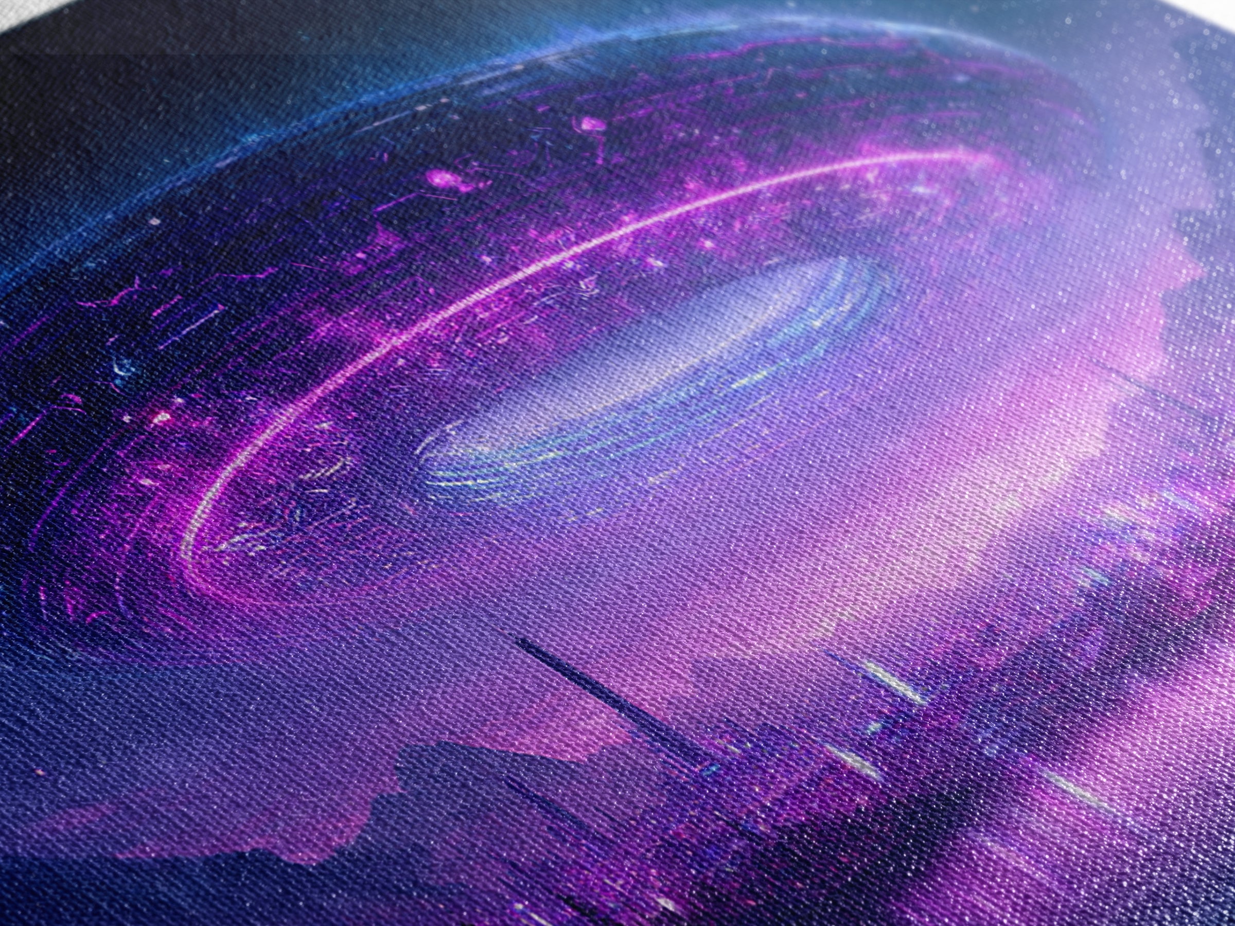 Giant Ring World Seen from a Valley Canvas Print, Scifi Art, Wall Decor, Living Room Decor, Fine Art, Orbit, Living Room Art, SCI-2x1-52