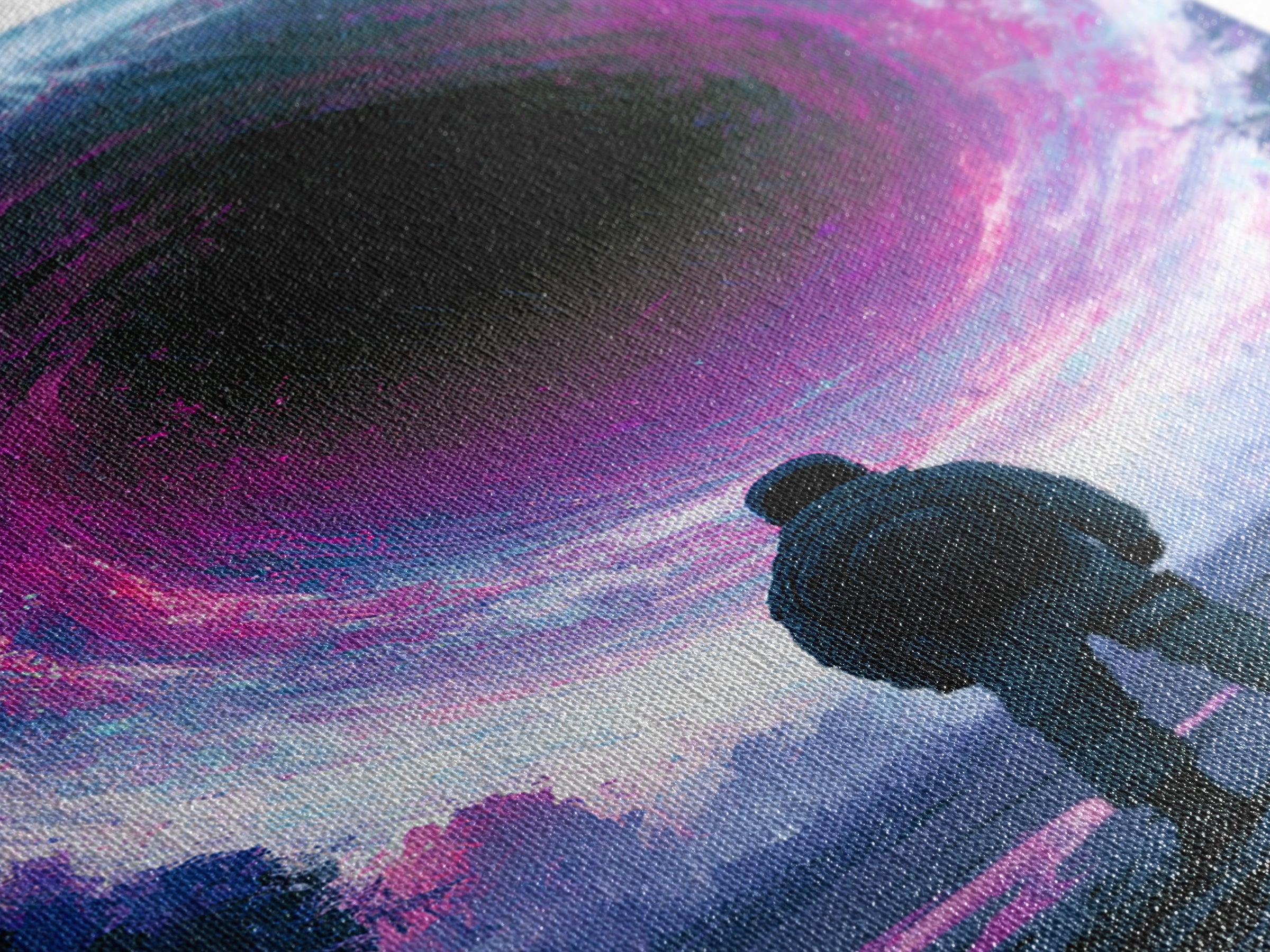 Wormhole Opening over Barren Landscape Framed Canvas Print, Scifi Art, Digital Art, Living Room Decor, Oil Painting, Orbit, SCI-2x3-25