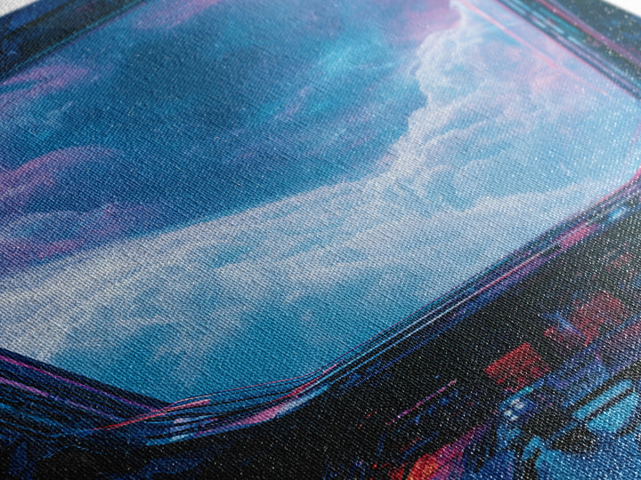 Starship Cockpit View of Nebula Clouds Framed Canvas Print, Scifi Art, Abstract Art, Living Room Decor, Fine Art, Orbit, SCI-2x3-43