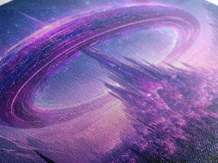 Giant Ring World Seen from a Valley Canvas Print, Scifi Art, Game Room Decor, Living Room Decor, Fine Art, Orbit, SCI-3x1-24