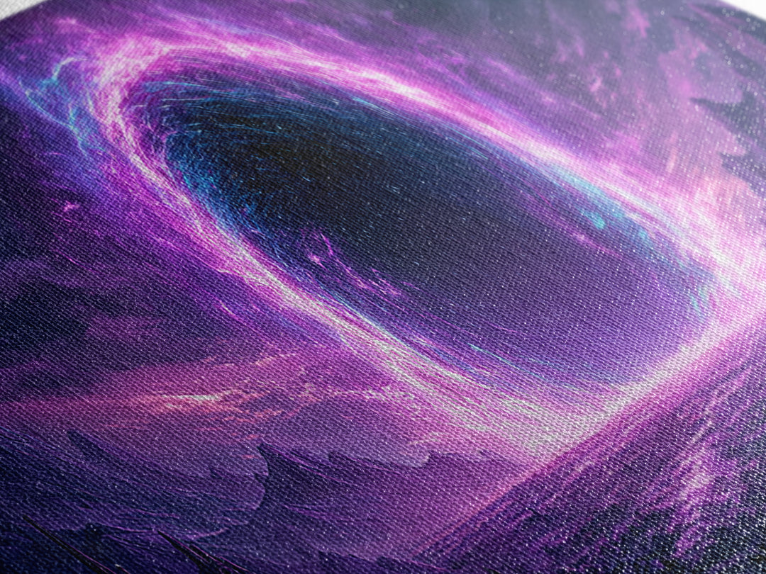 Wormhole Opening over Barren Landscape Framed Canvas Print, Scifi Art, Game Room Decor, Living Room Decor, Fine Art, Orbit, SCI-3x1-81