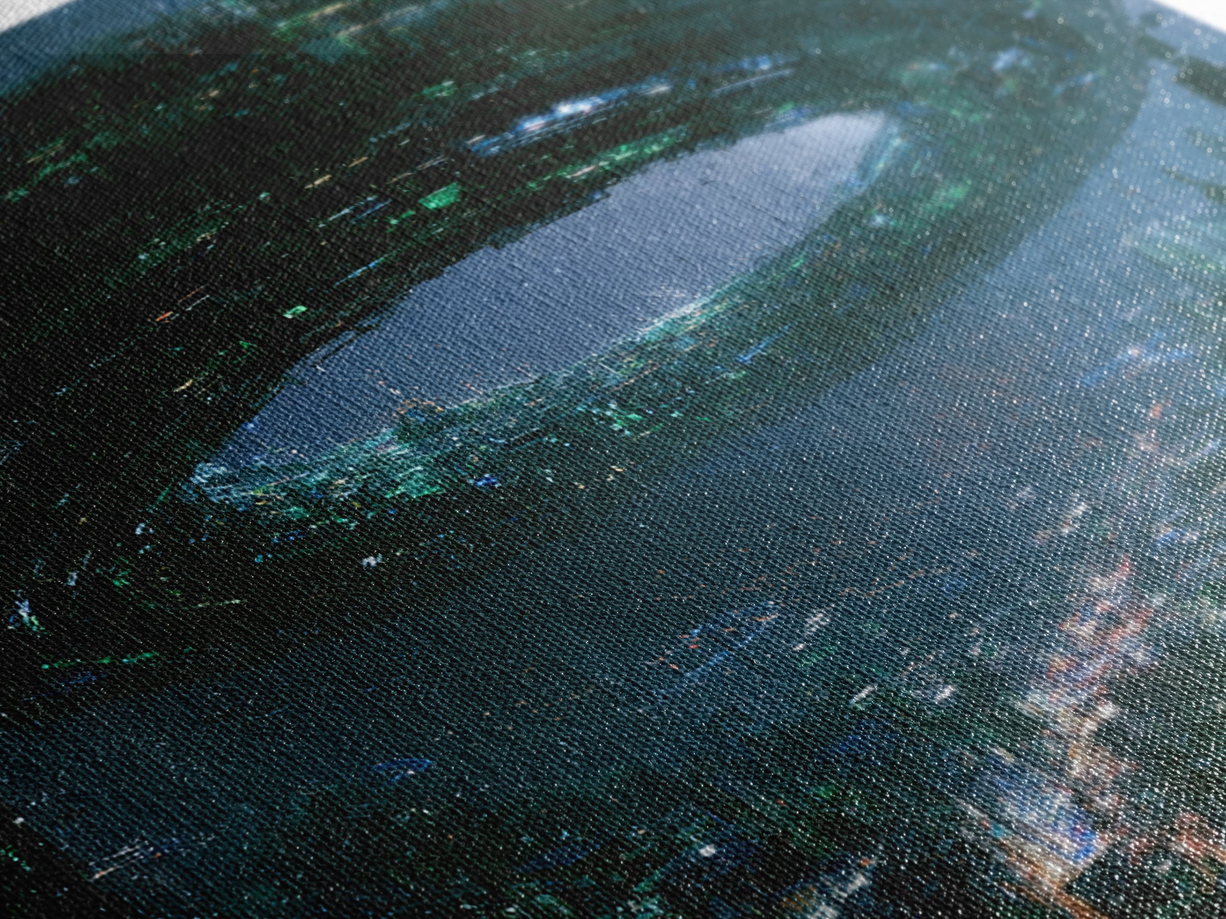Giant Ring World Seen from a Valley Framed Canvas Print, Scifi Art, Game Room Decor, Living Room Decor, Fine Art, Orbit, SCI-3x2-36