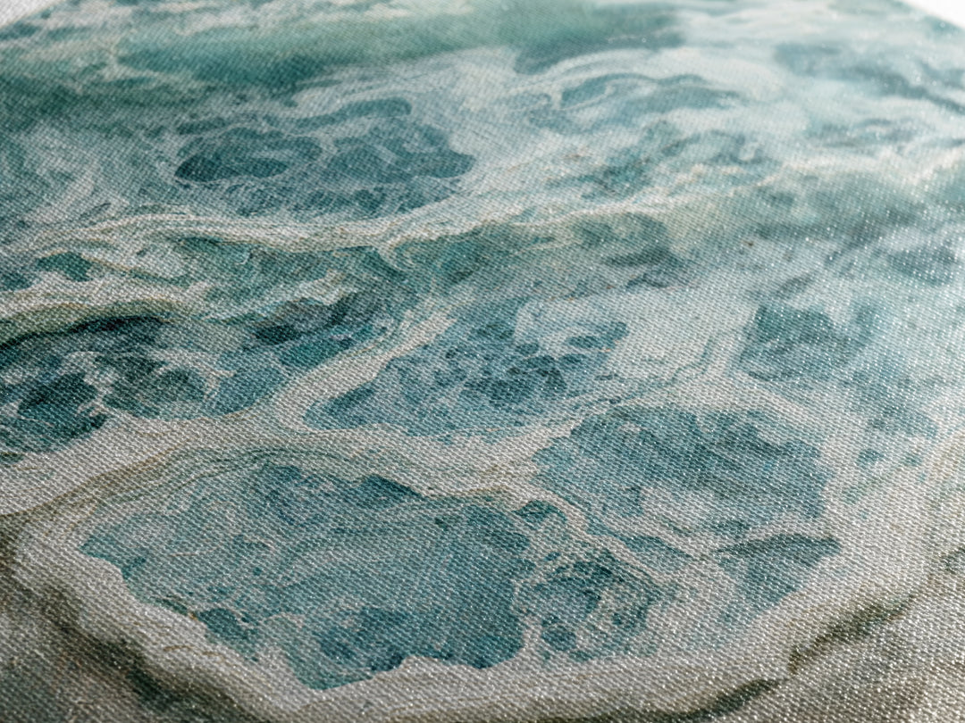 Ocean Foam Patterns from Above Framed Canvas Print, Seascape Art, Digital Prints, Coastal Decor, Oil Painting, Seascape, SEA-1x1-12
