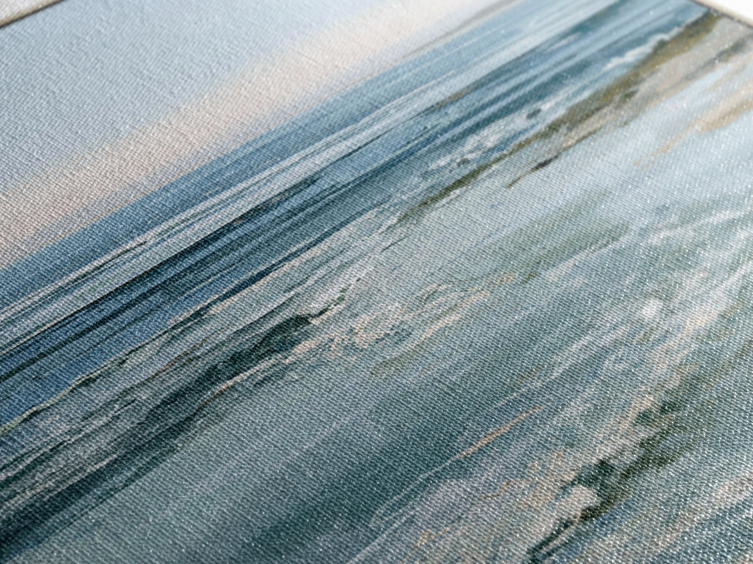 Calm Blue Horizon Framed Canvas Print, Seascape Art, Living Room Decor, Coastal Decor, Oil Painting, Seascape, Gallery Decor, SEA-1x1-2