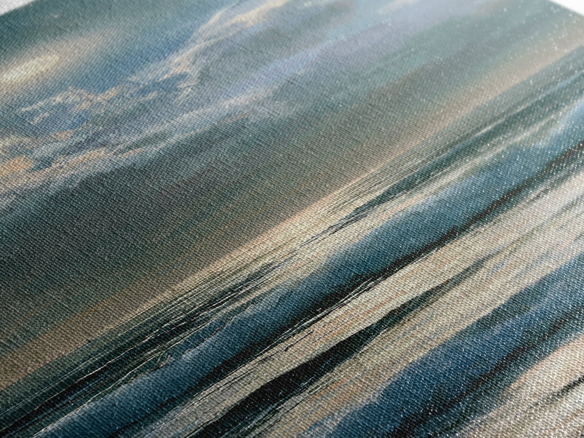 Moonlit Ocean with Silver Path of Light Framed Canvas Print, Seascape Art, Home Decor, Coastal Decor, Fine Art, Seascape, SEA-1x3-15