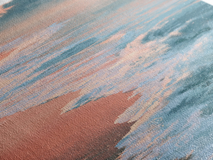 Sunset Surf Glowing Orange and Pink Canvas Print, Seascape Art, Art Print, Coastal Decor, Fine Art, Seascape, Printable Art, SEA-1x3-40