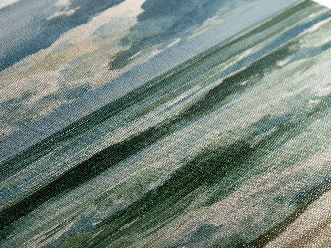 Turbulent Green Sea Framed Canvas Print, Seascape Art, Boho Decor, Coastal Decor, Oil Painting, Seascape, Printable Wall Art, SEA-1x3-45