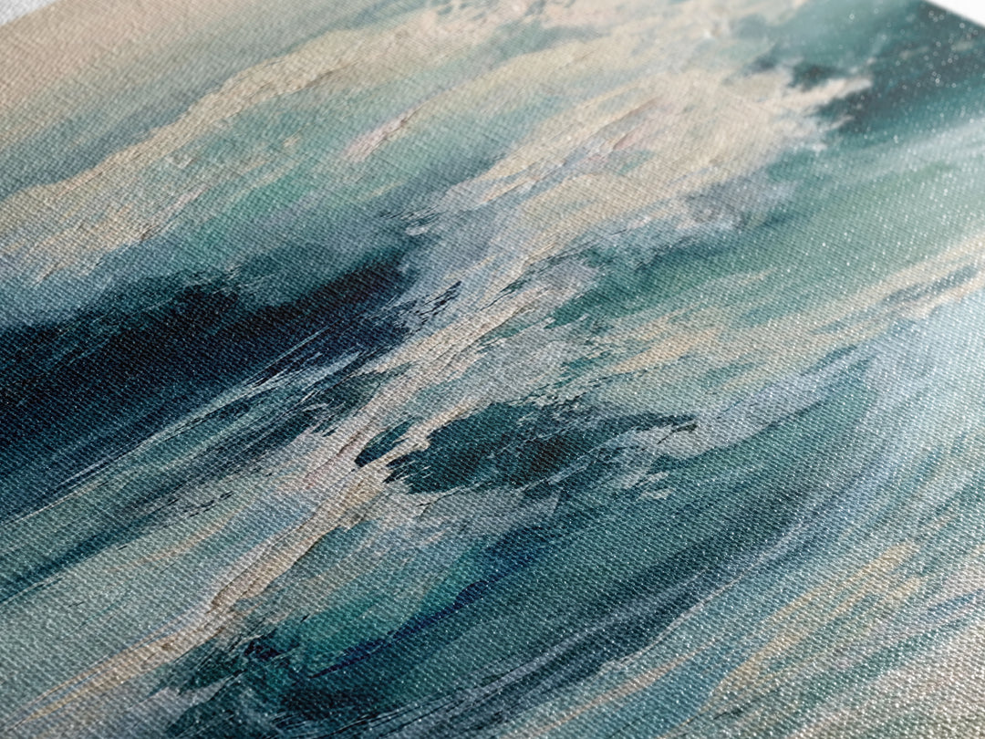 Wild Atlantic Wave Canvas Print, Seascape Art, Abstract Painting, Coastal Decor, Fine Art, Seascape, Room Decor, SEA-1x3-5