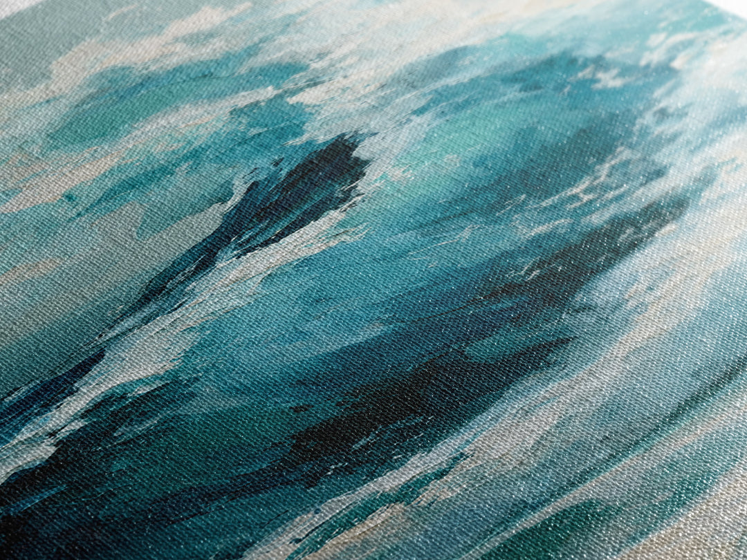 Wild Atlantic Wave Canvas Print, Seascape Art, Luxury Decor, Coastal Decor, Fine Art, Seascape, Oil Painting, Digital Wall Art, SEA-1x3-77