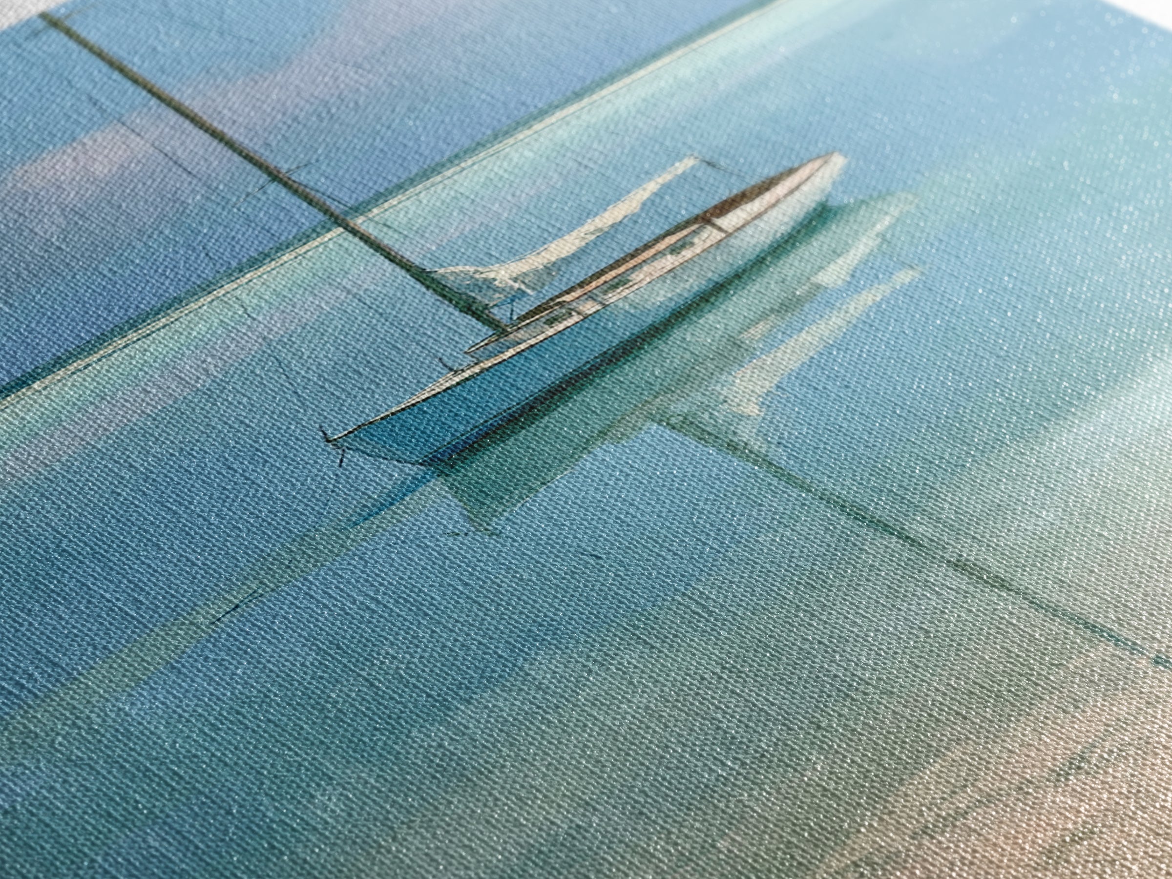 Quiet Sailboat on Glassy Water Canvas Print, Seascape Art, Canvas Print, Coastal Decor, Fine Art, Seascape, Fine Art Print, SEA-2x3-16