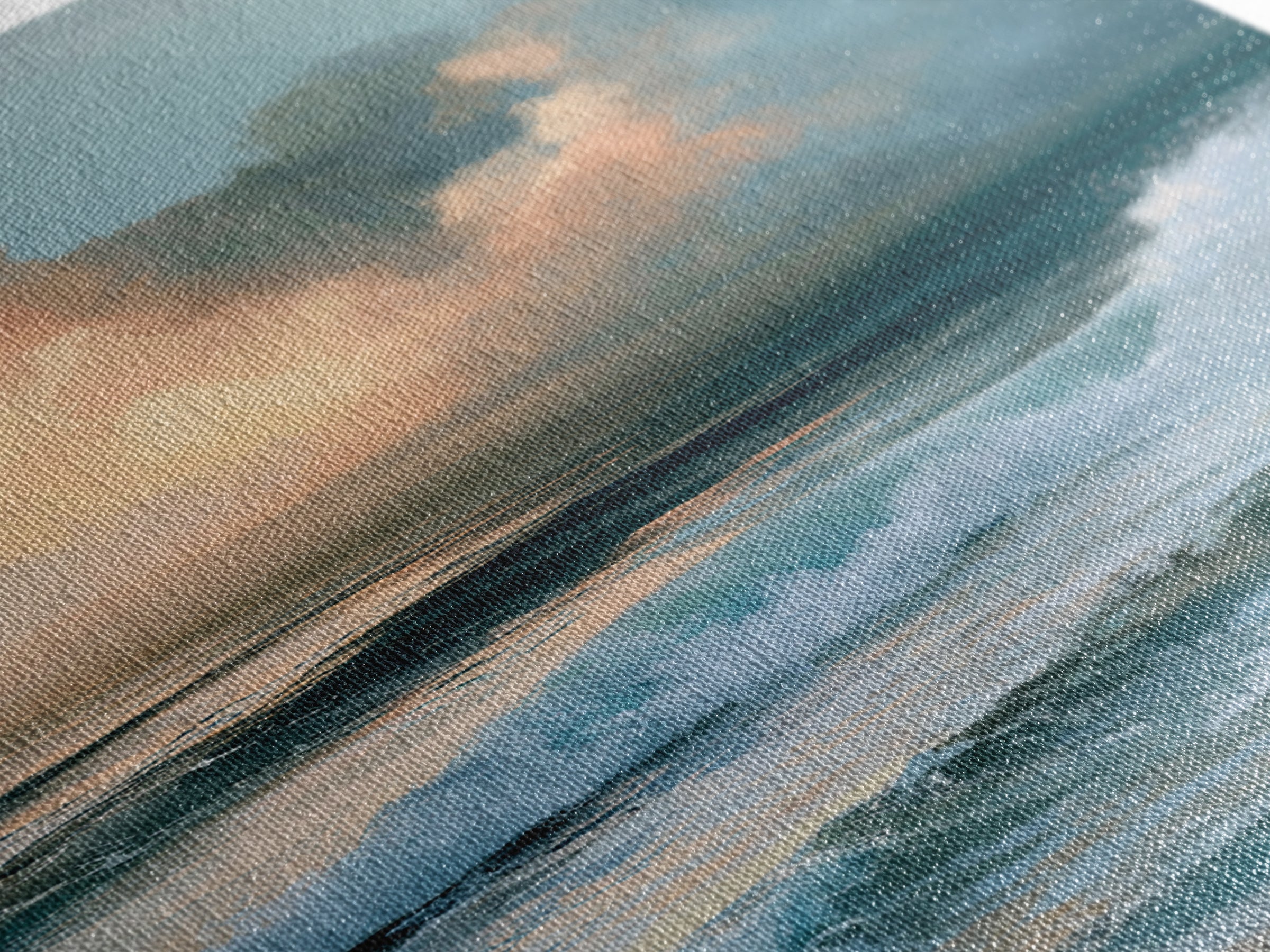 Whitecaps Rolling under Storm Light Framed Canvas Print, Seascape Art, Contemporary Art, Coastal Decor, Oil Painting, Seascape, SEA-2x3-21
