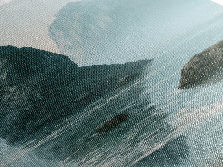 Sea Stack Rocks Framed Canvas Print, Seascape Art, Watercolor Art, Coastal Decor, Fine Art, Seascape, Textured Painting, SEA-2x3-3