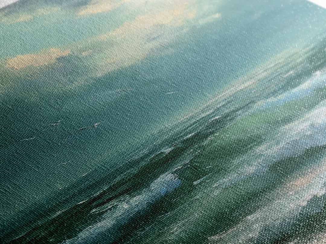 Turbulent Green Sea Framed Canvas Print, Seascape Art, Art Print, Coastal Decor, Abstract Art, Seascape, Printable Art, SEA-2x3-41