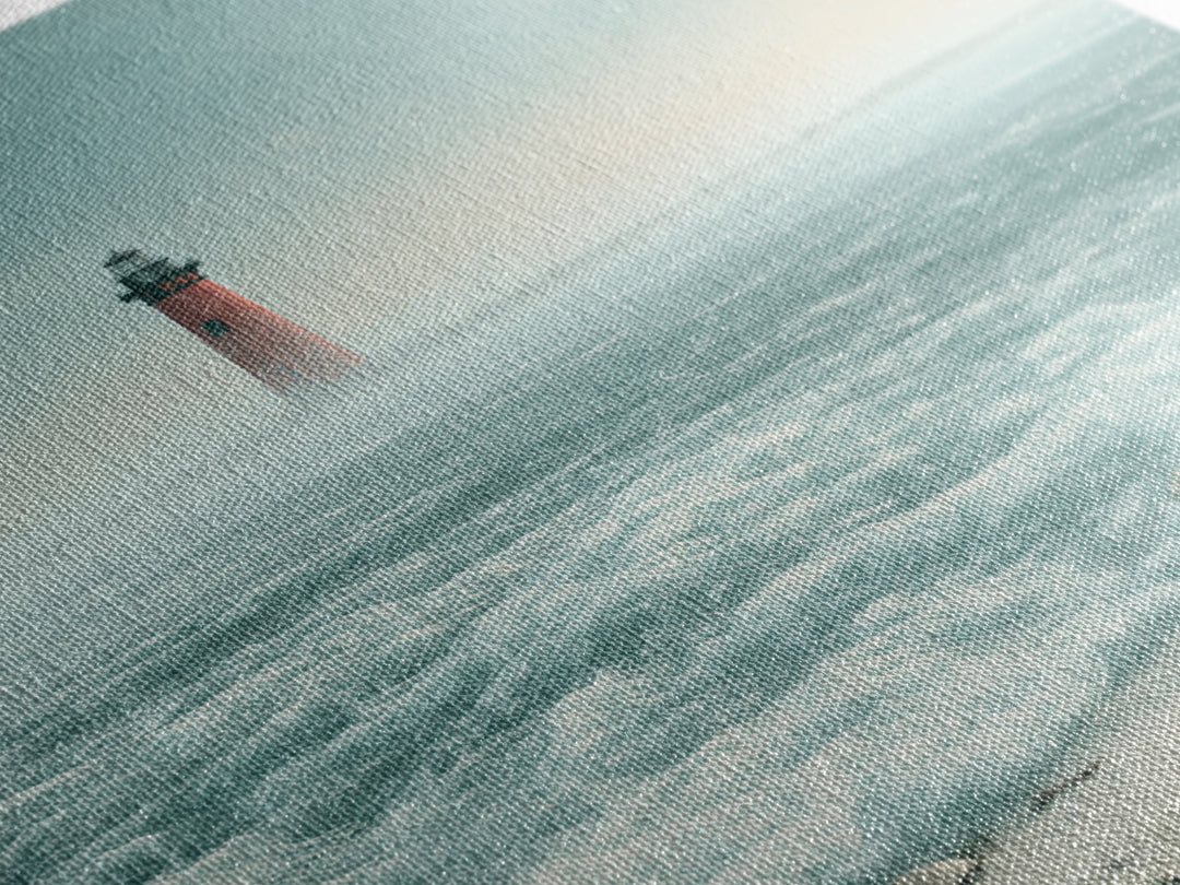 Dramatic Lighthouse in Distant Spray Canvas Print, Seascape Art, Original Painting, Coastal Decor, Abstract Art, Seascape, SEA-2x3-62