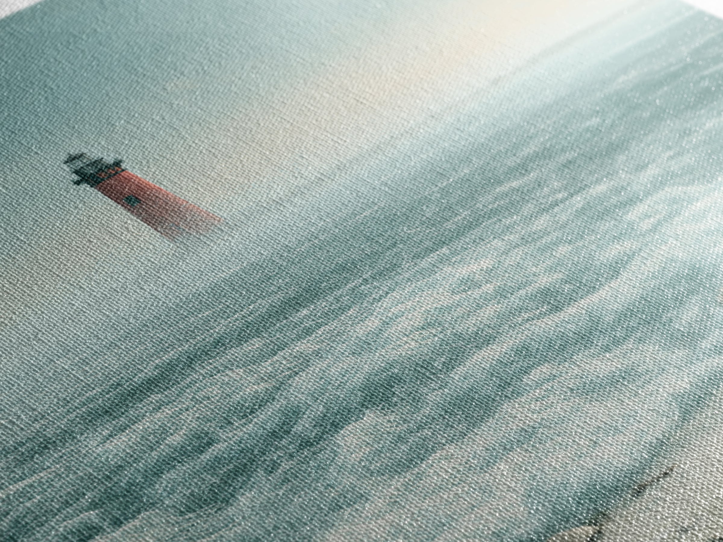 Dramatic Lighthouse in Distant Spray Canvas Print, Seascape Art, Original Painting, Coastal Decor, Abstract Art, Seascape, SEA-2x3-62