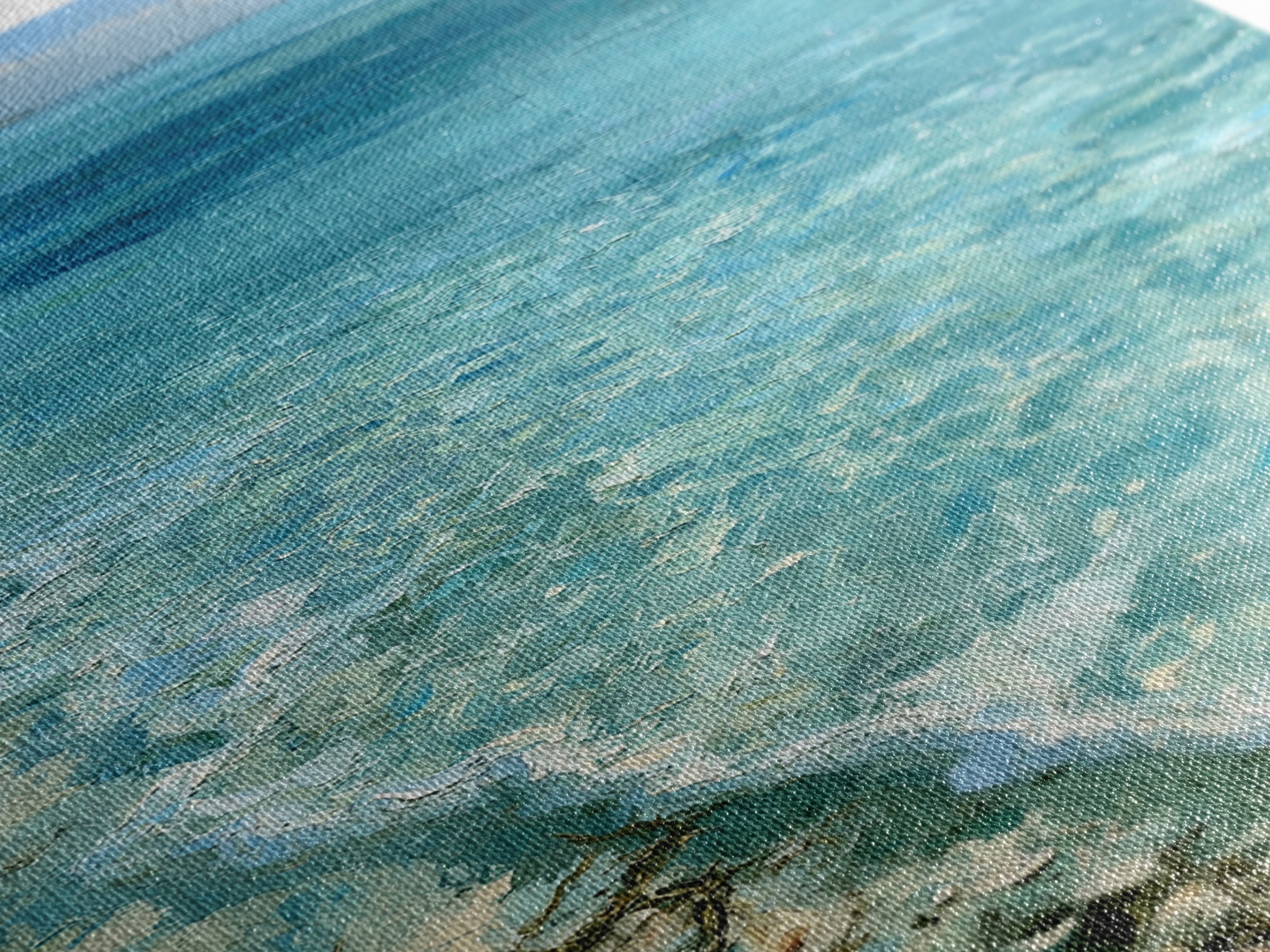 Tropical Lagoon with Transparent Shallows Canvas Print, Seascape Art, Home Decor, Coastal Decor, Oil Painting, Seascape, SEA-2x3-66