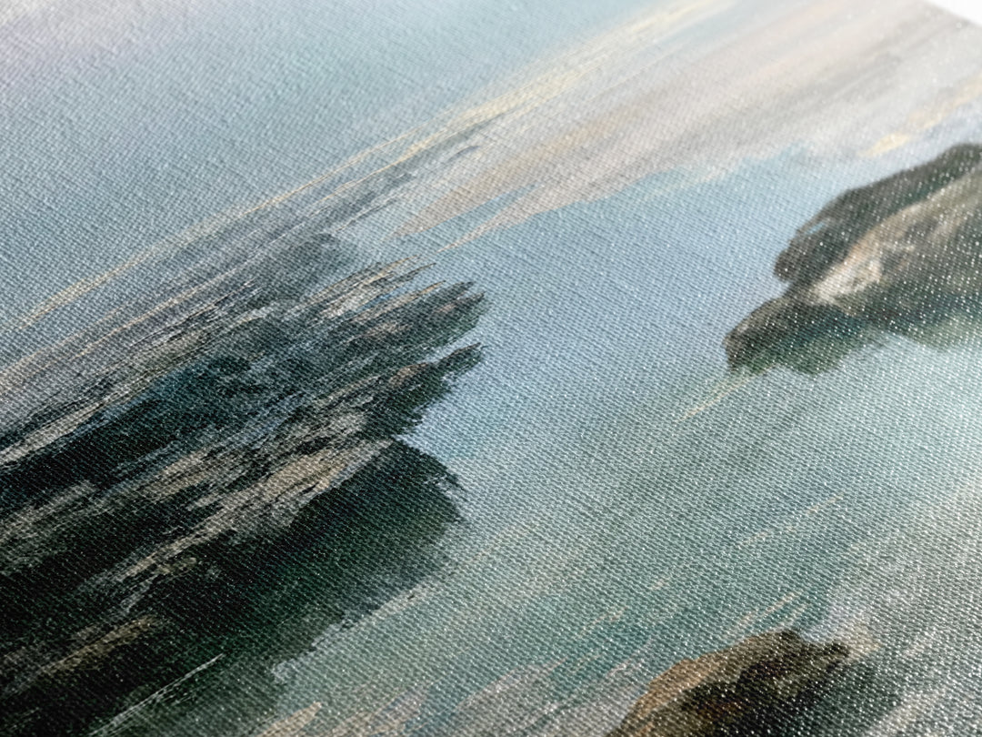 Rocky Tidepool with Reflections Canvas Print, Seascape Art, Printable Art, Coastal Decor, Fine Art, Seascape, Beach Decor, SEA-2x3-91