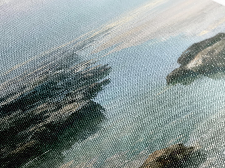 Rocky Tidepool with Reflections Canvas Print, Seascape Art, Printable Art, Coastal Decor, Fine Art, Seascape, Beach Decor, SEA-2x3-91