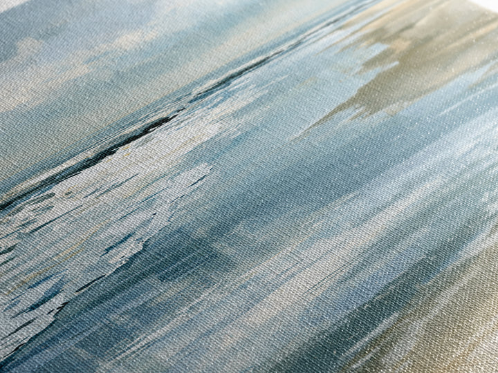 Golden Beach Tide at Low Water Framed Canvas Print, Seascape Art, Digital Prints, Coastal Decor, Watercolor Art, Seascape, SEA-2x3-98